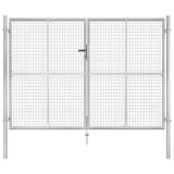 Garden Gate Galvanised Steel 300x175 cm Silver 144765