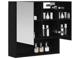 Bathroom Mirror Cabinet with Shelf Black Oak 50 x 14.5 x 70 cm 889200