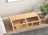 Hamster Cage, Wooden Small Animal Cage for Gerbils, Mice w/ Suspension Bridge, Openable Top, Hut, 85 T3398P350091