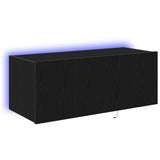 TV Wall Cabinet Black Oak 80 x 35 x 31 cm Engineered Wood 863108