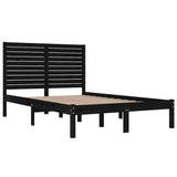 Bed Frame without Mattress Black 140x190 cm Solid Wood 3104592