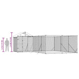 Outdoor Dog Kennel with Roof Silver 6x6x2.5 m Galvanised Steel 3190471