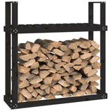Firewood Rack Black 110x35x108.5 cm Solid Wood Pine 823861