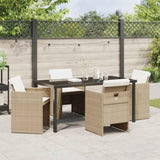 Garden Dining Set 5 pcs Beige Poly Rattan 3380607
