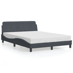 Bed Frame "Dover" Dark Grey 135x190 cm Double Velvet 373329