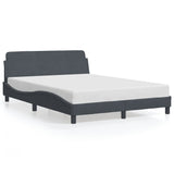 Bed Frame "Dover" Dark Grey 135x190 cm Double Velvet 373329