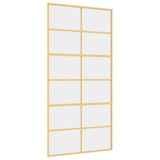 Sliding Door Gold 102.5x205 cm Clear ESG Glass and Aluminium 155168