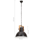 320535 Industrial Hanging Lamp 25 W Black Round 40 cm E27