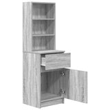 Bedside Cabinet Grey Sonoma 39x35x125 cm Engineered Wood 861315