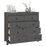 Side Cabinet Grey 100x40x90 cm Solid Wood Pine 821771