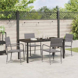Garden Dining Set with Cushion 5 pcs Grey Poly Rattan 3380046