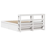 Bed Frame with Headboard White 150x200 cm King Size Solid Wood Pine 3306340