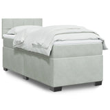 Box Spring Bed with Mattress Light Grey 90x190 cm Velvet 3286198