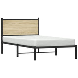 Metal Bed Frame without Mattress Sonoma Oak 100x200 cm 4007711