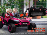 2 Seater 24V 7AH Ride on Truck, Battery Powered Electric Ride On Car w/ Remote, Suspension, 3 T3398P422394