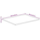 Table Top 90x80x3.8 cm Live Edge Solid Wood Mango 370747