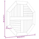 Table Top 80x80x2.5 cm Octagonal Solid Wood Teak 366666