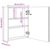 LED Bathroom Mirror Cabinet Shining Black 50x14x60 cm 326481
