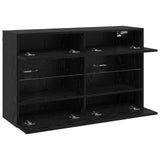 TV Wall Cabinet Black Oak 98.5 x 30 x 60.5 cm Engineered Wood 8000987