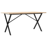 Dining Table X-Frame 140x80x75.5 cm Solid Wood Pine and Steel 3282764