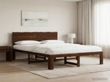 Double Bed Frame with Headboard ROSTOCK Dark Brown 140 x 200 cm 3405413