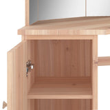 Corner Dressing Table with LED Oak 111x54x141.5 cm 326533
