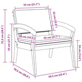 Garden Chair with Cushion 2 pcs Oil Natural Solid Acacia Wood 4106469