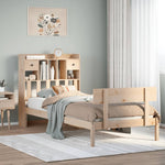 ZNTS Bookcase Bed without Mattress 90x190 cm Single Solid Wood Pine 3321820