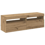 ZNTS TV Cabinets with LED Lights 2 pcs Artisan Oak Engineered Wood 856312