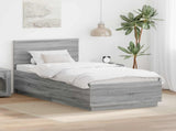 Bed Frame Grey Sonoma 90 x 190 cm Engineered Wood 3408206