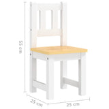 3 Piece Children Table and Chair Set White and Beige MDF 10410