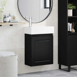 Bathroom Vanity Unit with Tap Black 45.5 x 22.5 x 84 cm 889502
