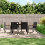 Garden Chairs 6 pcs Black 55x61.5x90 cm Textilene and Steel 3187086