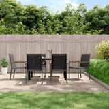 Garden Chairs 6 pcs Black 55x61.5x90 cm Textilene and Steel 3187086