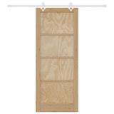 Sliding Door Brown 86 x 211 cm Solid Pine Wood 3333596