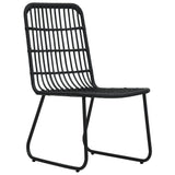 Dining Set Black Poly rattan, powder-coated steel, glass 80 cm 3060243
