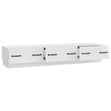 TV Cabinet High Gloss White 147 x 34.5 x 27 cm Engineered Wood 895399