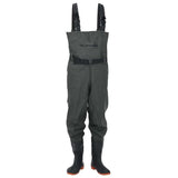 Chest Waders with Boots and Belt Dark Green Size 43 4016995