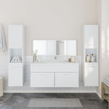 4 Piece Bathroom Furniture Set White Engineered Wood 3308536
