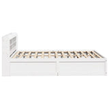 Bed Frame with Headboard White 140x200 cm Solid Wood Pine 3307084