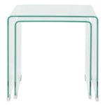 ZNTS Two Piece Nesting Table Set Tempered Glass Clear 244191