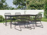 5 Piece Garden Dining Set Black PVC Rattan 3156576