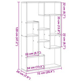 Bookcase Sonoma Oak 72x20x120.5 cm Engineered Wood 858158