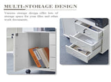 White Office Filing Cabinet Mobile Printer Stand File Storage Drawers Wheels 76164380