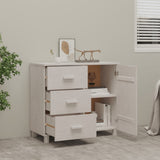Sideboard HAMAR White 90x40x80 cm Solid Pinewood 340429