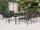 5 Piece Outdoor Dining Set Black 3099379