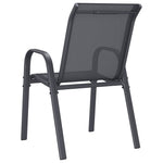 Stackable Garden Chairs 2 pcs Grey Textilene Fabric 318778