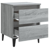 Bed Cabinet with Metal Legs Grey Sonoma 40x35x50 cm 813130