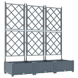 Garden Planter 3 pcs LiGht Grey 120 x 40 x 125.5 cm PP 42002885