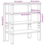 Shoe Rack Old Wood 61x32x70 cm Engineered Wood 859849